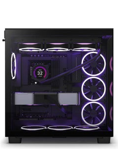 NZXT NZXT H9 Flow Dual-Chamber Mid-Tower ATX Gaming PC Case, High-Airflow Top Panel, Temp Glass Front & Side, Up to 360mm Radiator & 10x 120mm Fans Support, USB 3.2 Type-C & A Ports, Black | CM-H91FB-01  - Image 2