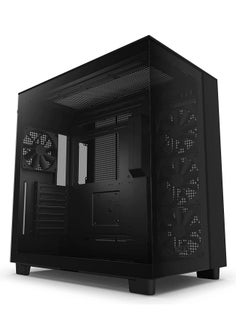 NZXT NZXT H9 Flow Dual-Chamber Mid-Tower ATX Gaming PC Case, High-Airflow Top Panel, Temp Glass Front & Side, Up to 360mm Radiator & 10x 120mm Fans Support, USB 3.2 Type-C & A Ports, Black | CM-H91FB-01  - Image 4