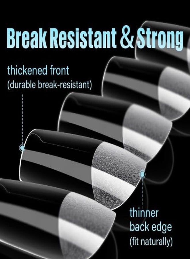 TOMICCA Short Square Nail Tips, 240Pcs Half Matte Press on Full Cover Acrylic Nails, 12 Sizes Soft Acrylic Fake Nail Tips for Nail Extension Art Home DIY Nail Salon - Image 5