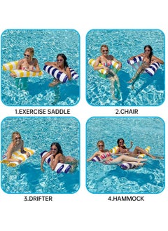 KYD Inflatable Swimming Pool PVC Float Lounge with Air Pump Multi-Purpose Water Hammock, Mesh Lounge Chair, Drifter, Saddle Portable Sunbathing Pool Accessories  - Image 2