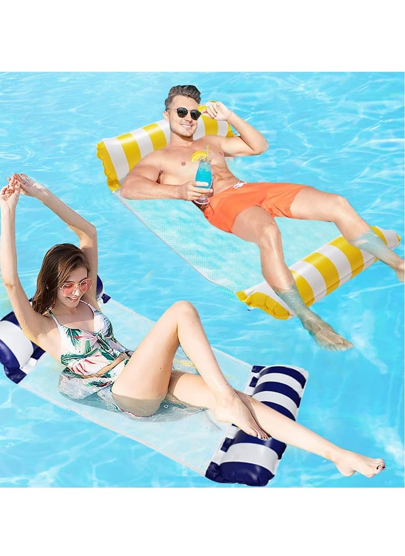 KYD - Inflatable Swimming Pool PVC Float Lounge with Air Pump Multi-Purpose Water Hammock, Mesh Lounge Chair, Drifter, Saddle Portable Sunbathing Pool Accessories - Image 1