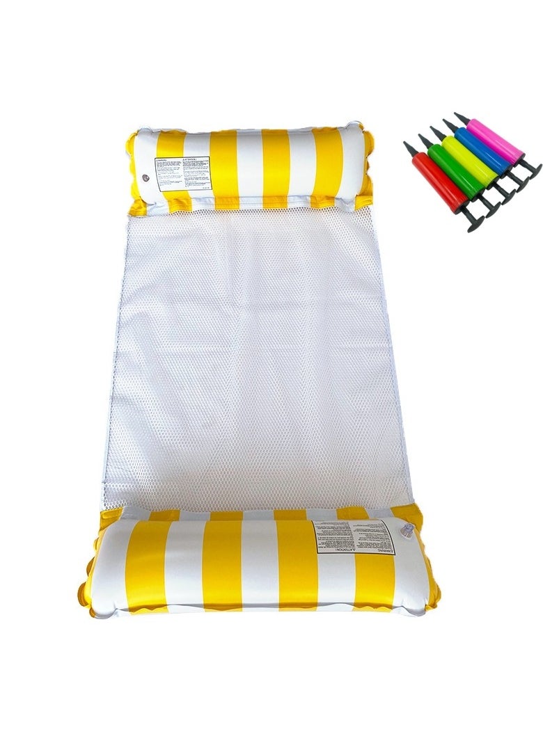KYD - Inflatable Swimming Pool PVC Float Lounge with Air Pump Multi-Purpose Water Hammock, Mesh Lounge Chair, Drifter, Saddle Portable Sunbathing Pool Accessories - Image 1