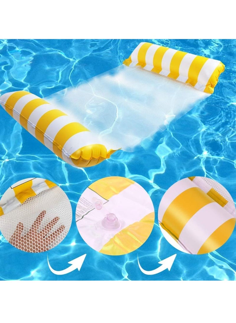KYD - Inflatable Swimming Pool PVC Float Lounge with Air Pump Multi-Purpose Water Hammock, Mesh Lounge Chair, Drifter, Saddle Portable Sunbathing Pool Accessories - Image 1