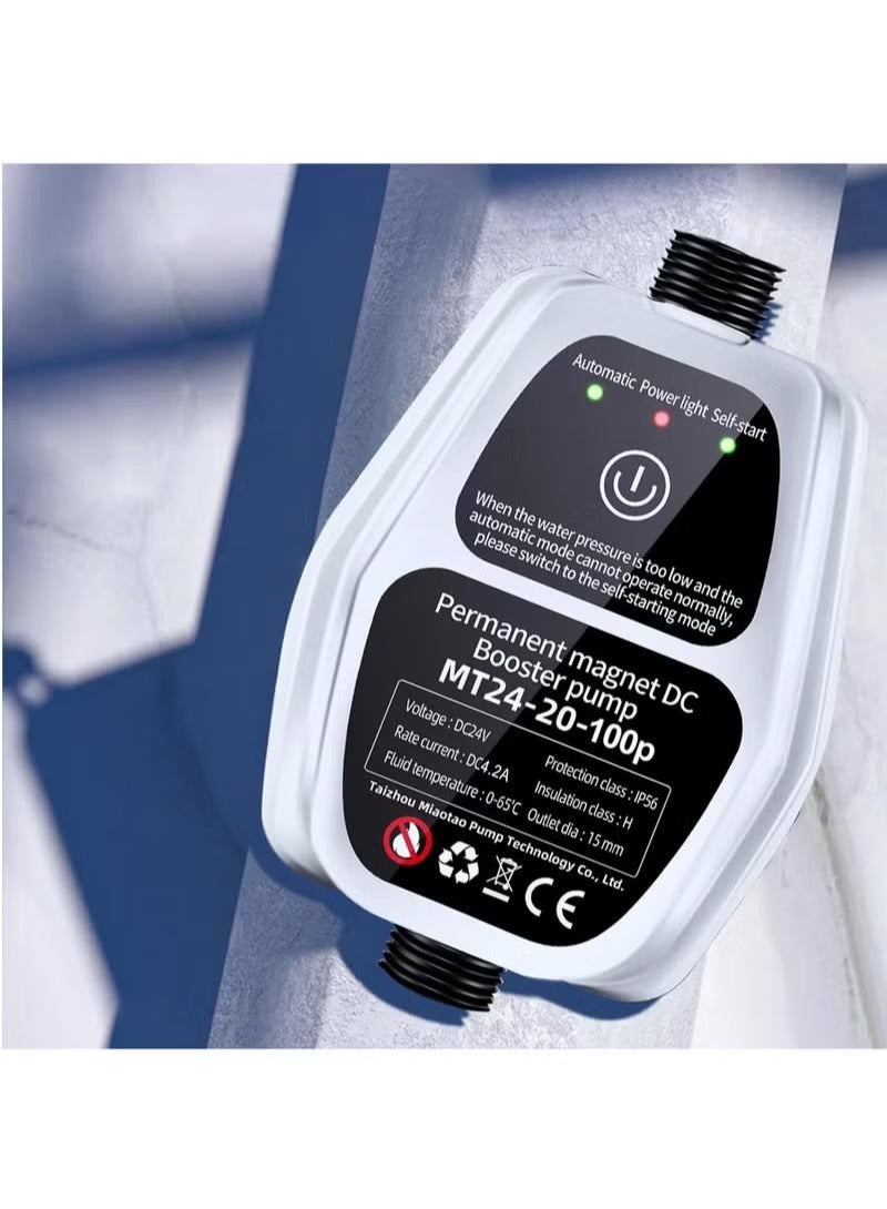 24V Automatic Shower Water Pressure Booster Pump,100W Portable Water Booster Pump Household with Flow Switch for Bathroom Shower/Kitchen/Toilet/Garden - Image 4