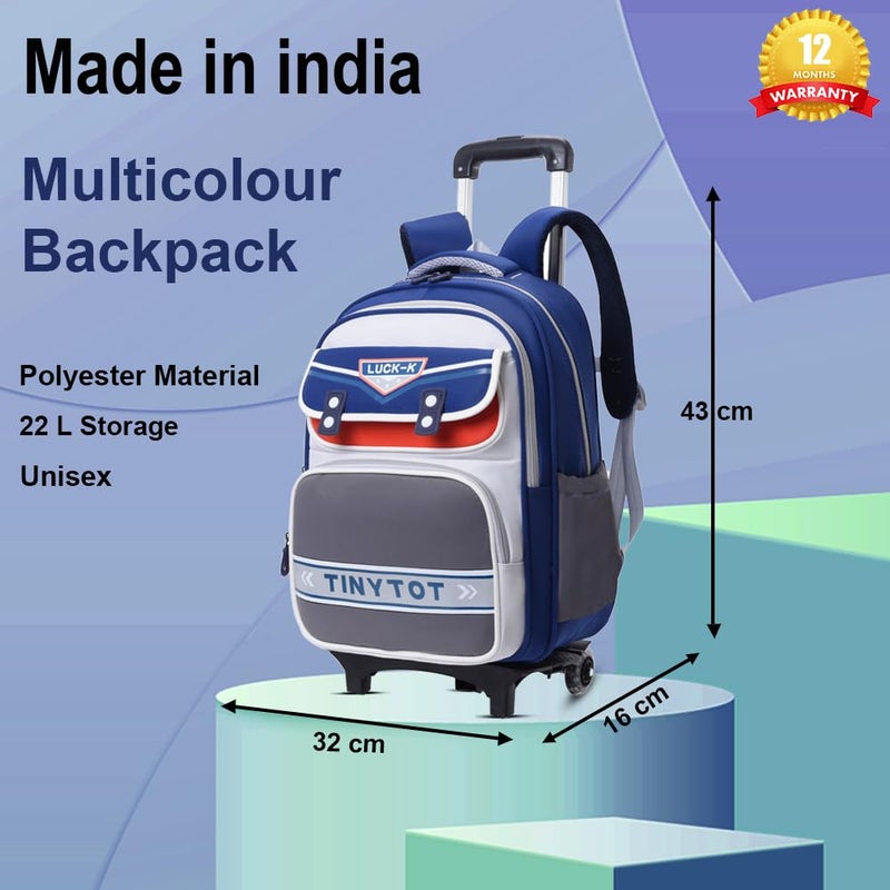 Tinytot Store 22 Litre 17-Inch Waterproof Large School Bag for Boys & Girls, Kids School Bag, School Backpack for Girls and Boys, for Kids, Ideal for Children with Trolley SB238T - Image 3