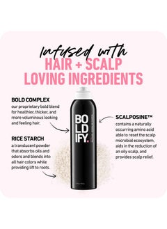Boldify Dry Shampoo Spray For Women & Men - Revitalize & Refresh - Instantly Cleans, Volumizes & Balances Scalp, With Scalposine & Rice Starch - Invisible, Lightweight Formula For All Hair Types  - Image 4
