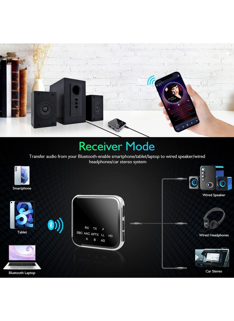 Generic Bluetooth 5.2 Transmitter Receiver for TV to Wireless Headphones,Speakers, APTX Adaptive,HD,Low Latency Wireless 3.5mm AUX Audio Adapter for PC ,Car ,Gym, Home Stereo System, 15hrs Playtime, Dual Link  - Image 5