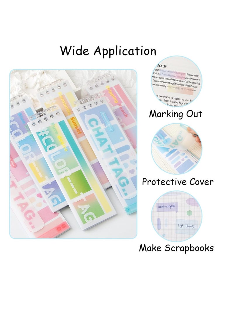 Zikra Sticky Index Tabs for Notebooks, 120 Sheets Gradient Sticky Tabs, Adhesive File Flag Tabs, Multi-Pattern Index Tabs for Books, 6 Colors Writable Repositionable Book Tabs, for Page Markers - Image 4
