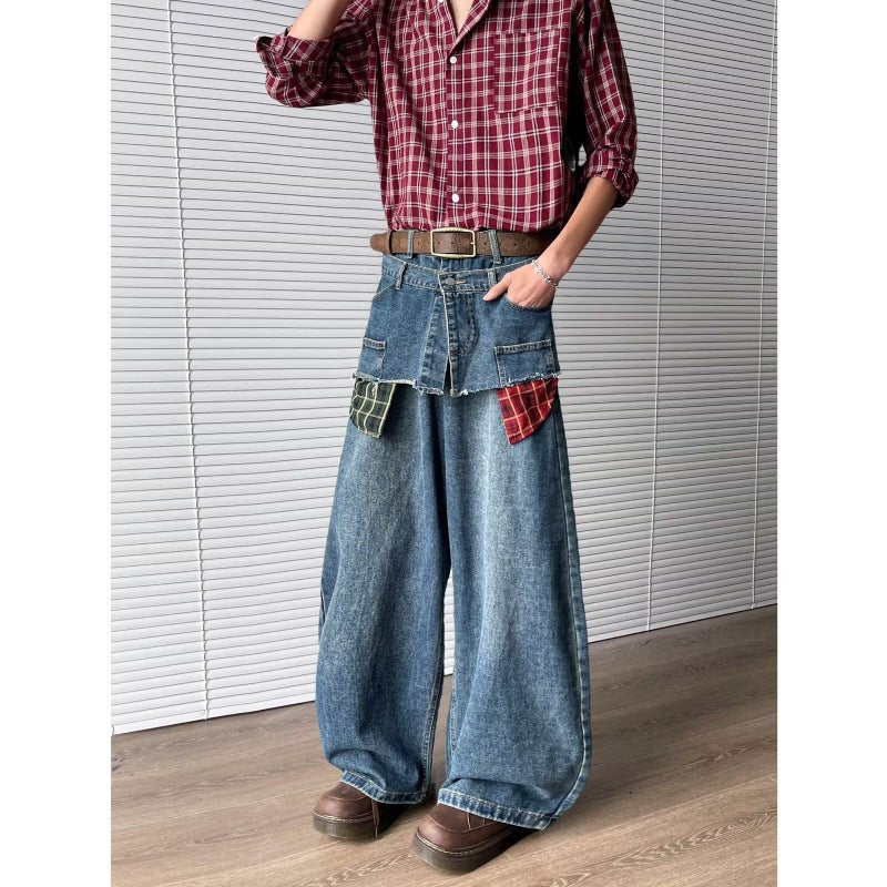 Unisex Classic Denim Jeans Loose Fit Daily Outdoor Wear - Image 1
