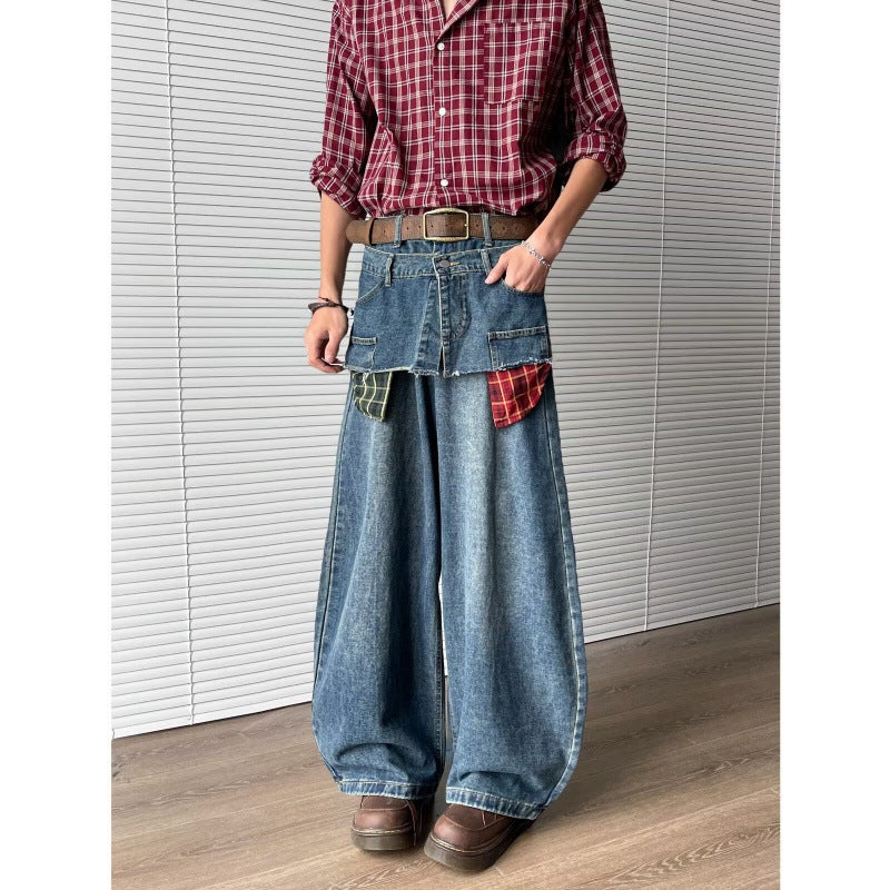 Unisex Classic Denim Jeans Loose Fit Daily Outdoor Wear - Image 2