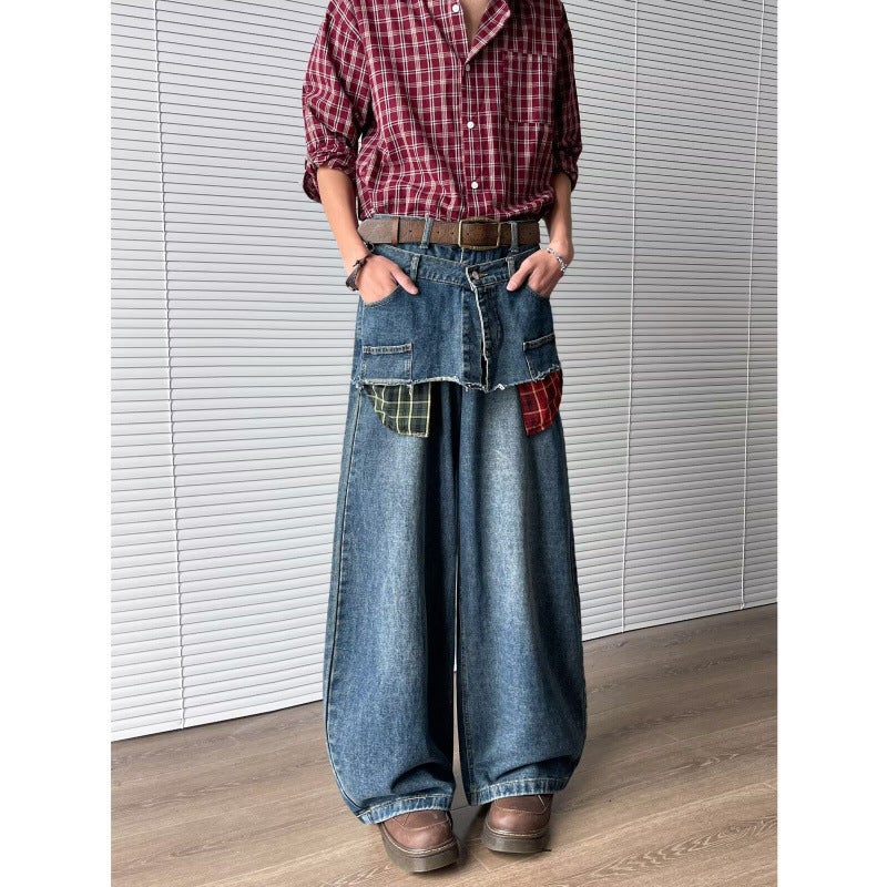 Unisex Classic Denim Jeans Loose Fit Daily Outdoor Wear - Image 3