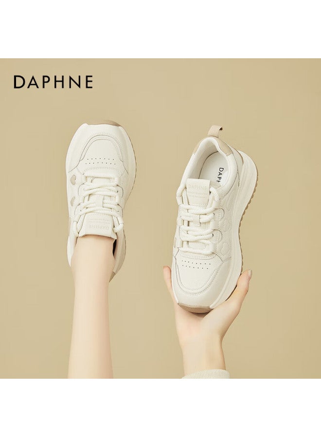 Daphne Fashion Soft Sole Comfortable Women's Sports Shoes Lightweight Versatile Foot-revealing Travel Shoes Casual Women's Shoes Apricot Color Size 38 - Image 1