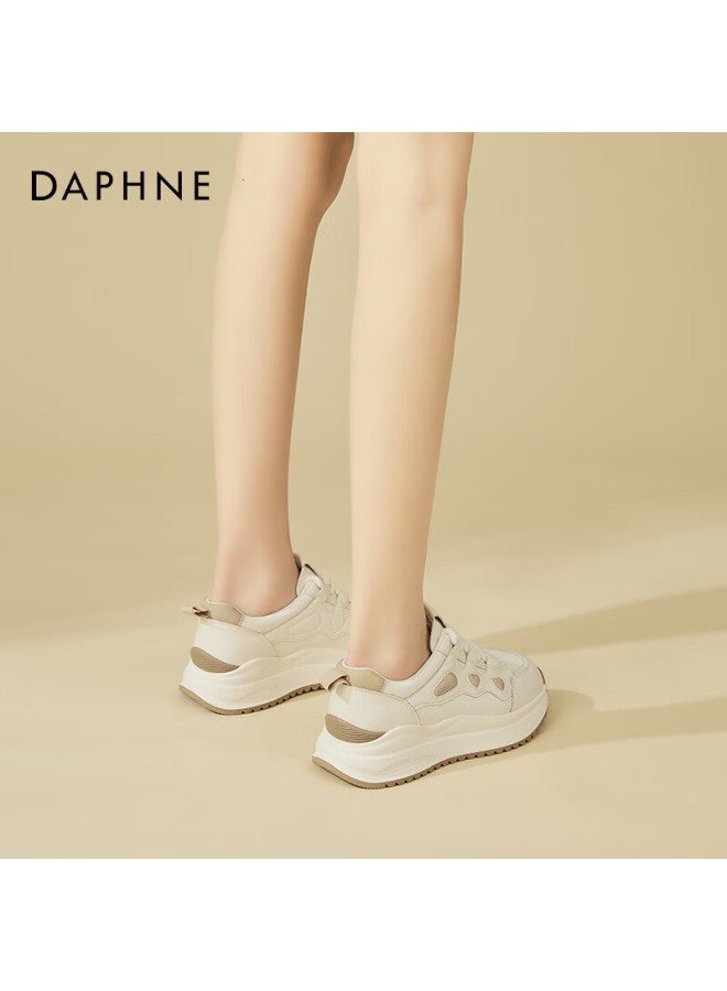 Daphne Fashion Soft Sole Comfortable Women's Sports Shoes Lightweight Versatile Foot-revealing Travel Shoes Casual Women's Shoes Apricot Color Size 38 - Image 3