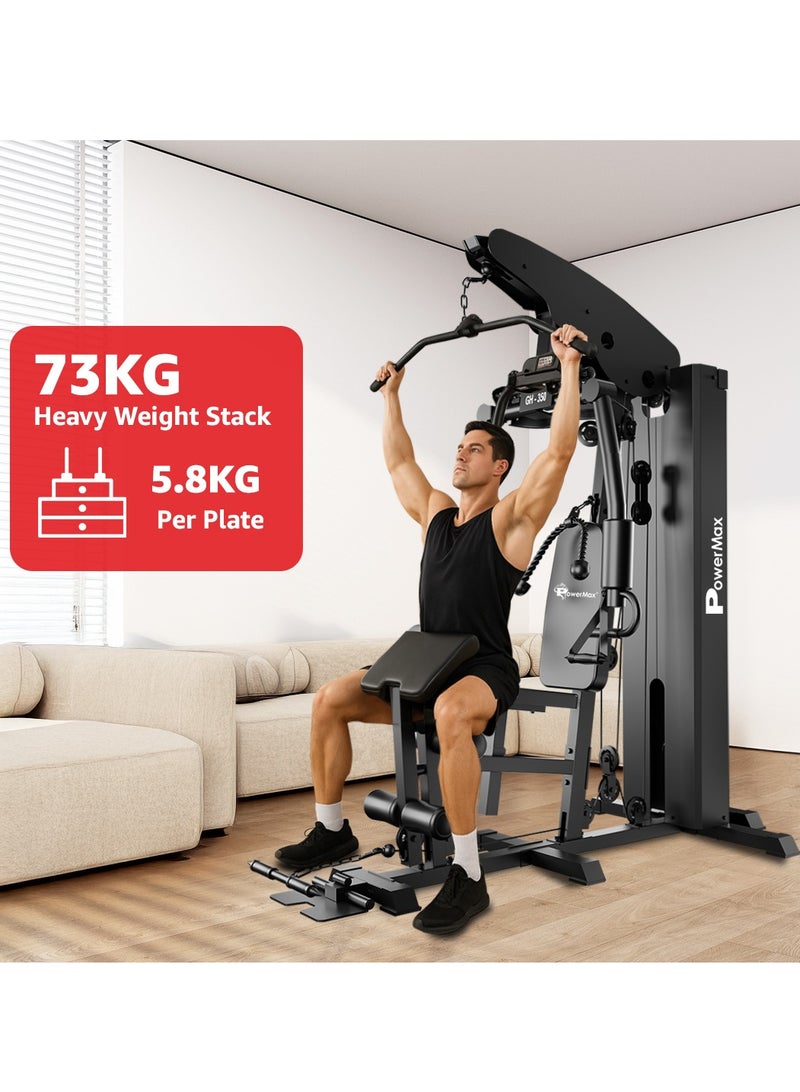 PowerMax Fitness PowerMax Fitness GH-350 Multifunction Home Gym | 73kg Weight Stack | Adjustable Weight | Max User Wt: 220kg |Strength Training Equipment|All-in-One Workout Station  - Image 3
