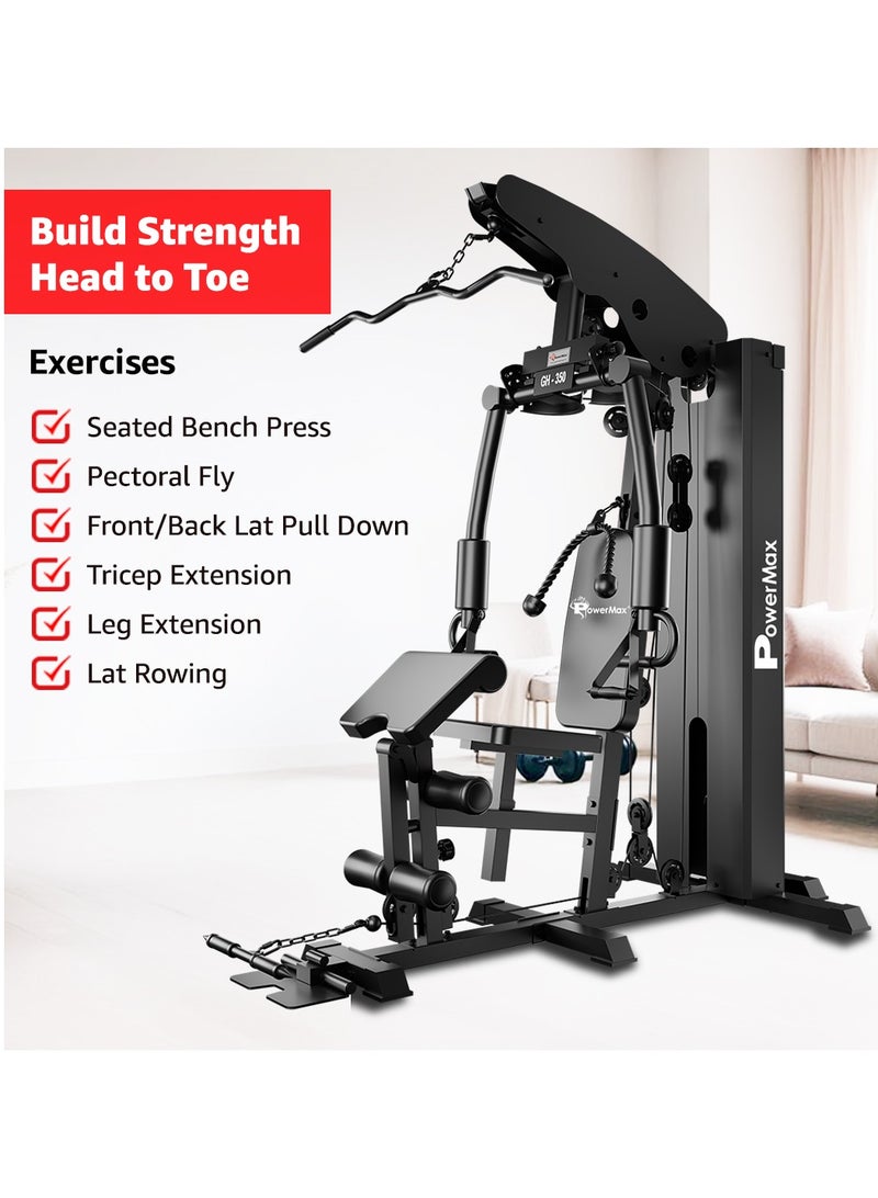 PowerMax Fitness PowerMax Fitness GH-350 Multifunction Home Gym | 73kg Weight Stack | Adjustable Weight | Max User Wt: 220kg |Strength Training Equipment|All-in-One Workout Station  - Image 4