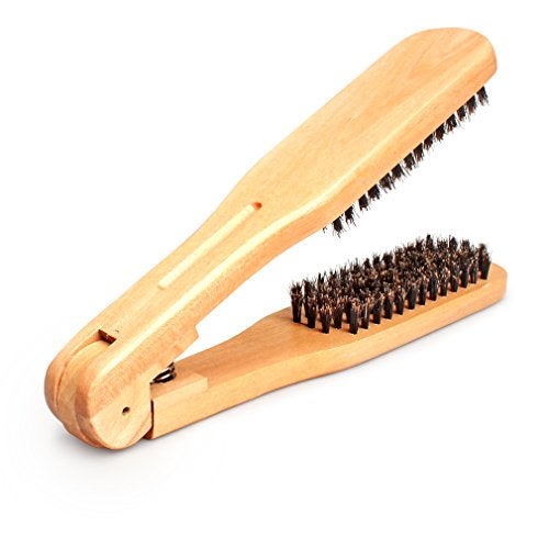 Amariver DIY Salon Hairdressing Hair Straightener Wooden Anti-static Dual-Brush Comb - Image 5