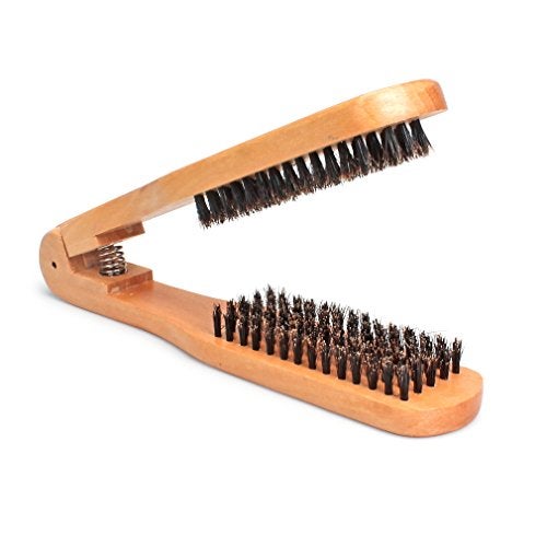 Amariver DIY Salon Hairdressing Hair Straightener Wooden Anti-static Dual-Brush Comb - Image 4