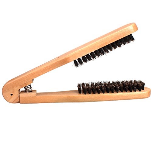Amariver DIY Salon Hairdressing Hair Straightener Wooden Anti-static Dual-Brush Comb - Image 2