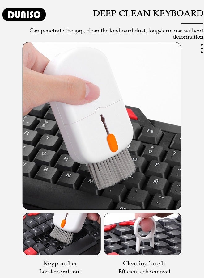 DUNISO 10 in 1 Electronics Cleaning Kit, Multifunctional Cleaning Kit for Keyboard, Portable Cleaning Kit for Computers, Cleaning Soft Brush Tool for Camera and Bluetooth Headset, Stentable Cleaner Kit for All Types of Cell Phones and Computers (Detergent not included) - Image 2