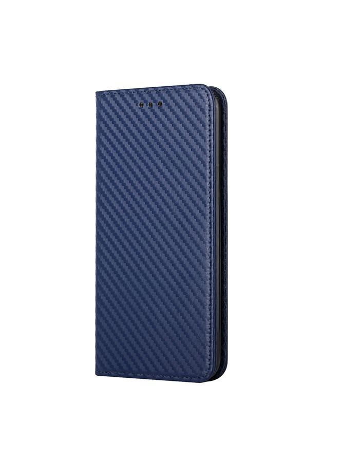 S-TOP Case For OPPO A16 Carbon Fiber Texture Flip Holder Leather Phone Case - Image 2