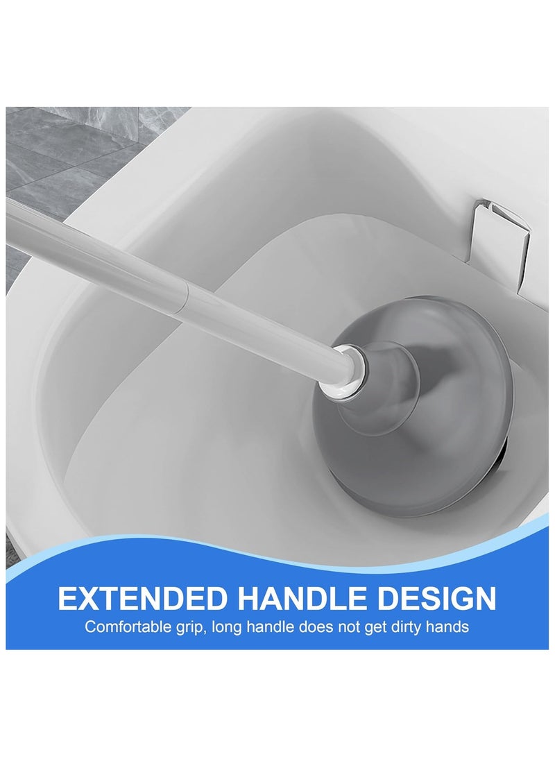 Toilet Brush and Plunger, 3 in 1 Toilet Bowl Brush and Holder with Crevice Cleaning Brush Wall Mounted Household Bathroom Cleaning Tools Combo Set(White-Gray) - Image 4