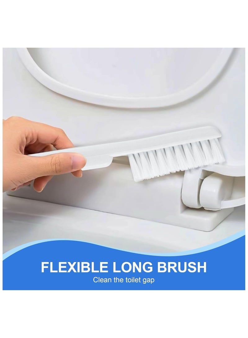 Toilet Brush and Plunger, 3 in 1 Toilet Bowl Brush and Holder with Crevice Cleaning Brush Wall Mounted Household Bathroom Cleaning Tools Combo Set(White-Gray) - Image 5