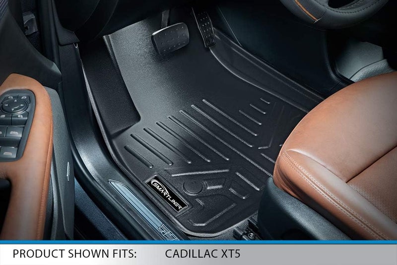 SMARTLINER Custom Fit Floor Mats 2 Rows and Cargo Liner Set Black for 2017-2020 Cadillac XT5 - Image 2