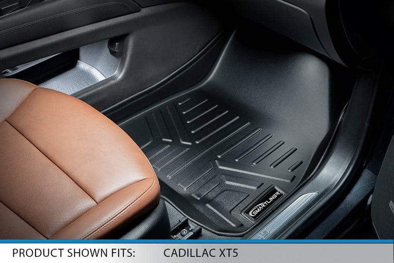 SMARTLINER Custom Fit Floor Mats 2 Rows and Cargo Liner Set Black for 2017-2020 Cadillac XT5 - Image 3