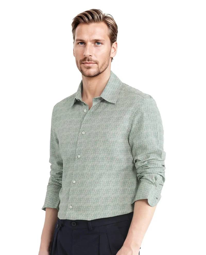 Rare Rabbit Men's Geometric Print Relaxed Fit Shirt