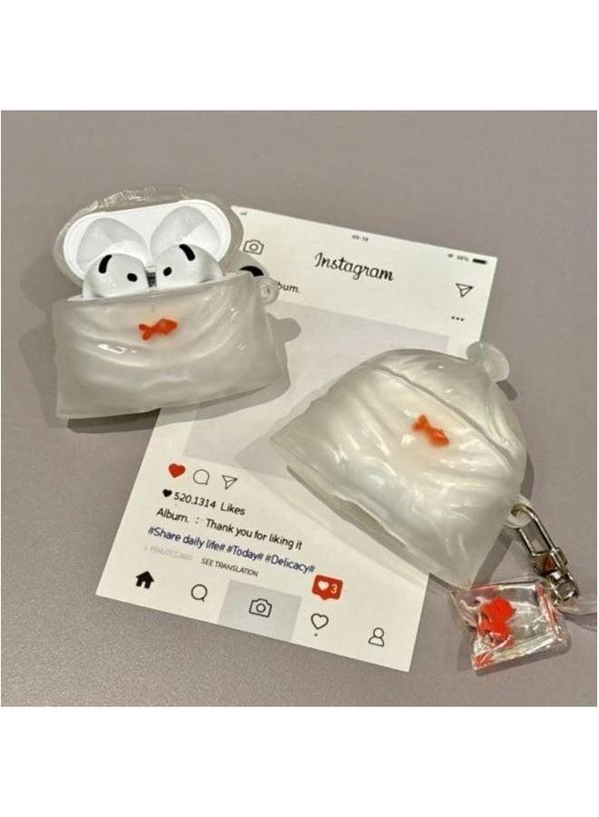 Koi Fish Headset Protective Cover For AirPodsPro2 4 Generation Apple 3 Cartoon Cute Soft Shell Trendy-Color:Jingle Cat With Ring-Applicable Models:Airpods 4th - Image 3