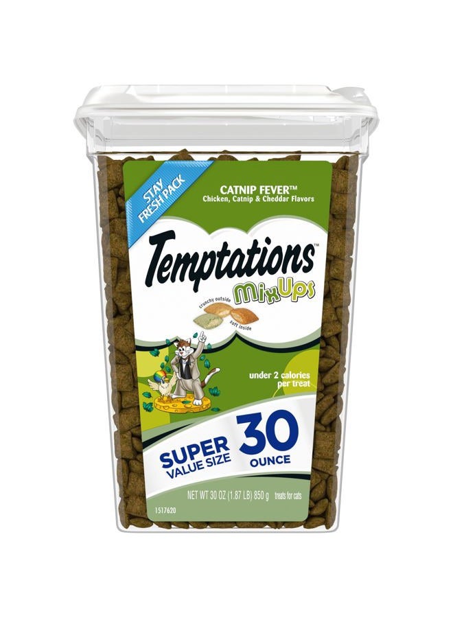 Temptations MixUps Catnip Fever Flavor Crunchy and Soft Cat Treats, 30 oz. Tub - Image 1