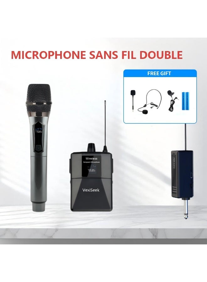 vexiseek Vexiseek 2-ch Uhf Wireless Microphone System wired Z8114B4C30071F5BB6DE1Z