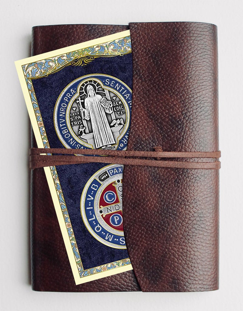 Trendzeen Saint Benedict Holy Card - Italian San Benito Medal Pocket Token, The Lord's Prayer - Laminated Prayer Card, Catholic Token - St Benedict of Nursia Themed Set - 3 Items - Image 3