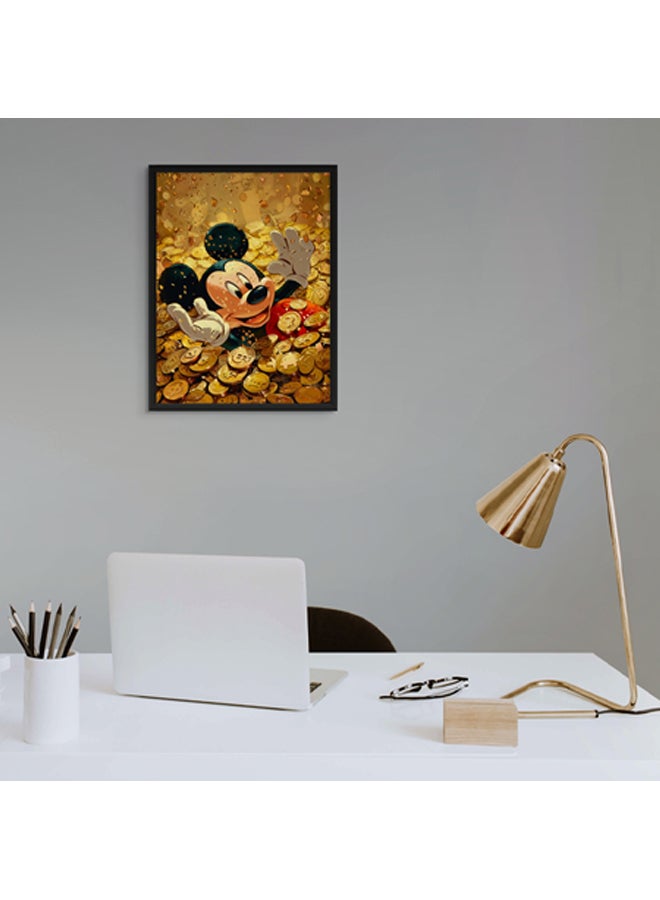 آرت دیکور  ديكور فني مؤطر بطباعة صورة فنية جميلة لميكي ماوس، فن البوب، موضوع المال، شخصية كرتونية مميزة، عمل فني نابض بالحياة، مطبوعات فن البوب، ديكور حائط لغرفة المعيشة، غرفة النوم، المكتب والهدايا - Image 3