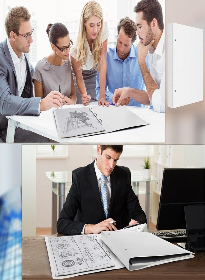Resholder 2 Pcs 3 Ring Binder 11"x17" Binder Poly Panel Featuring 1" D Ring Fit 11" x 17" Paper Size for Store Artwork Poster Paper PP Material (White) - Image 5