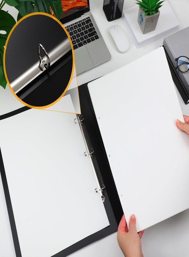 Resholder 2 Pcs 3 Ring Binder 11"x17" Binder Poly Panel Featuring 1" D Ring Fit 11" x 17" Paper Size for Store Artwork Poster Paper PP Material (White) - Image 3