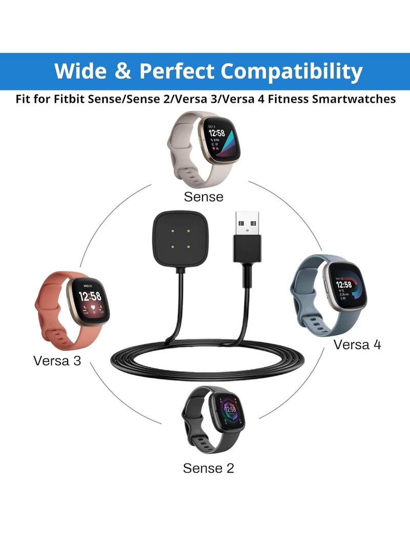 Charger for Fitbit Sense/Sense 2/Versa 3/Versa 4, Replacement USB Charging Cable Cord for Fitbit Smart Watch 【3.3ft/100cm】 - Image 1