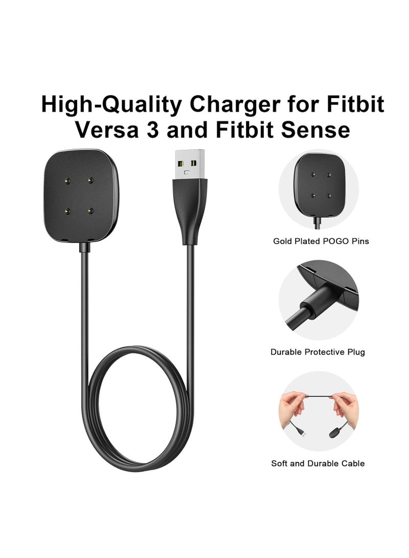 Charger for Fitbit Sense/Sense 2/Versa 3/Versa 4, Replacement USB Charging Cable Cord for Fitbit Smart Watch 【3.3ft/100cm】 - Image 2