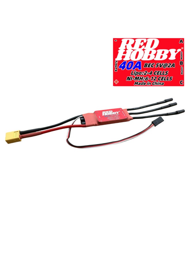 ESC Aircraft Version 30A/50A 2-4S 80A/200A 2-7S 3.5MM/4MM XT60 Brushless ESC-Color:RED HOBBY-30A 2-4S 3.5MM+XT60