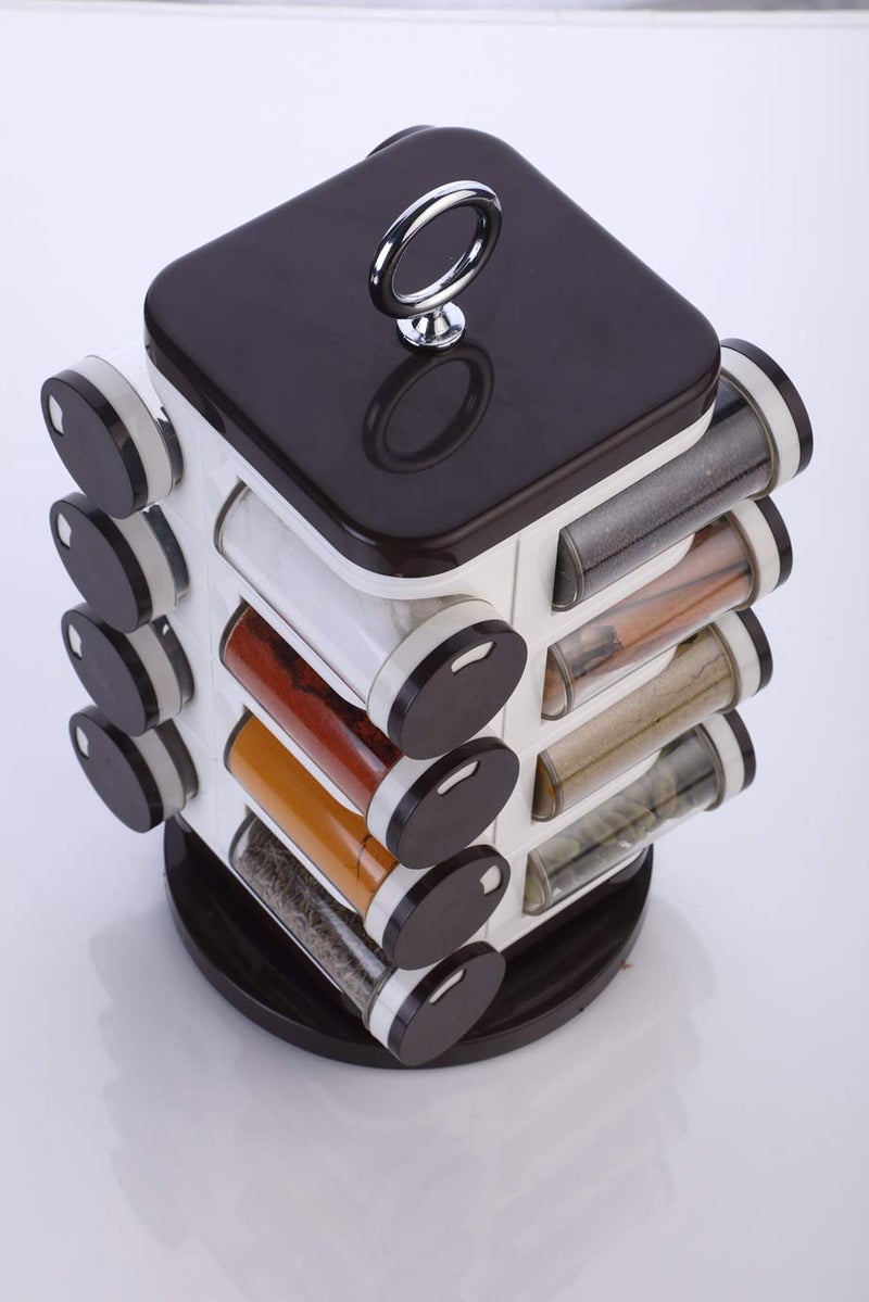 RICCO STRADA Storewel Revolving Round Shape Transparent Spice Rack Set 16 Litres17cm Set of 16 - Image 5