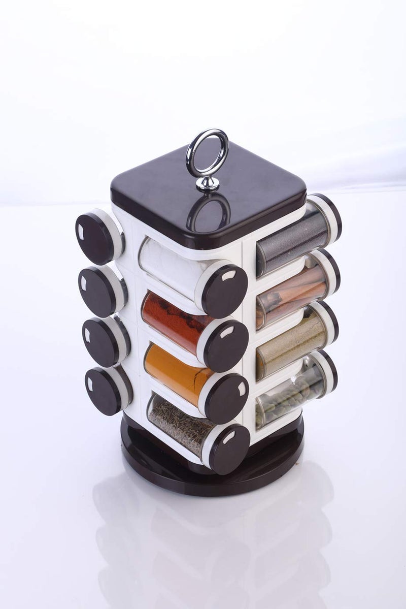 RICCO STRADA Storewel Revolving Round Shape Transparent Spice Rack Set 16 Litres17cm Set of 16 - Image 2