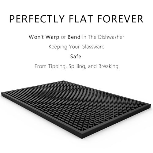 AXIESO 2 Pack Silicone Bar Mat - 1/2 Inch Thick Heat-Resistant and Food Safe Drip Mat - Spill Mats for Counter Top - Kitchen Service Mat, Coffee Bar, Restaurant - Drying Mat - 18 x 12 Inches - Image 4
