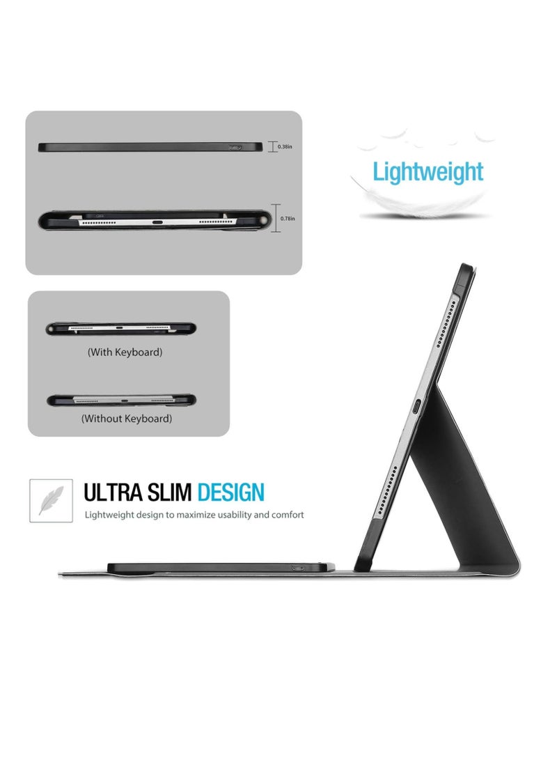 Procases iPad Pro 11 Keyboard Case 2022 2021 2020 2018 Slim Shell Lightweight Cover with Magnetically Detachable Wireless Keyboard Black - Image 4