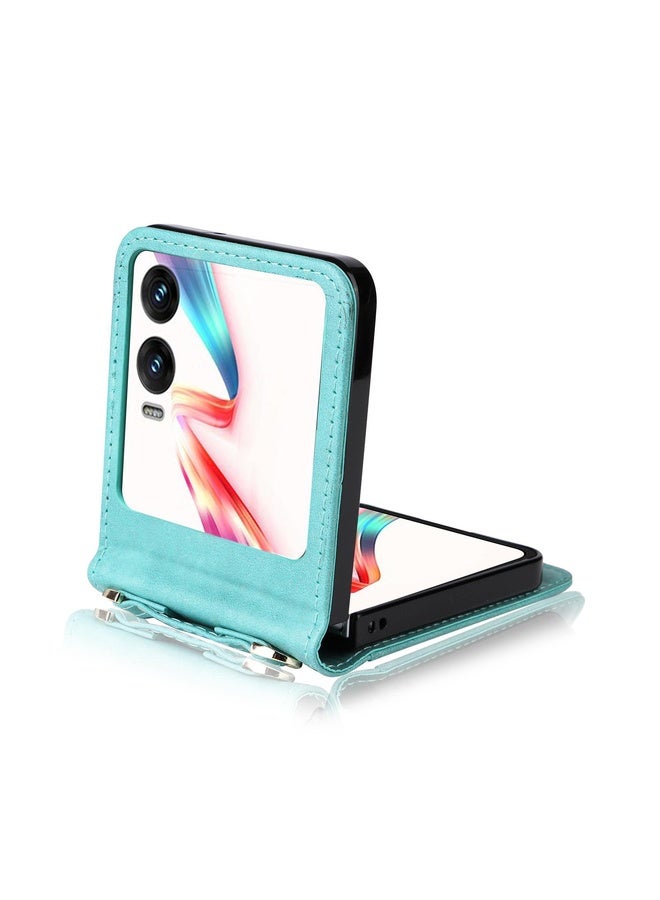 HuHa Case Cover For Infinix Zero Flip Crossbody Card Bag PU Folding Phone Case(Green) - Image 3
