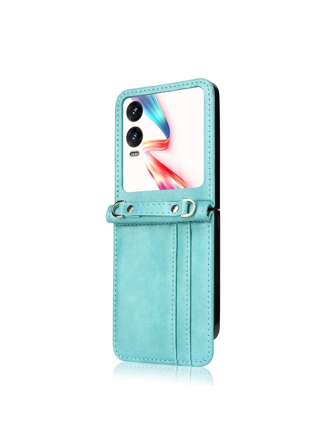 HuHa Case Cover For Infinix Zero Flip Crossbody Card Bag PU Folding Phone Case(Green) - Image 2