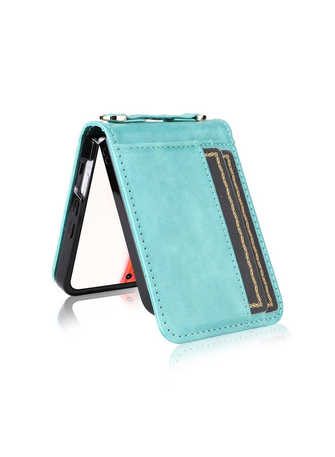 HuHa Case Cover For Infinix Zero Flip Crossbody Card Bag PU Folding Phone Case(Green) - Image 5