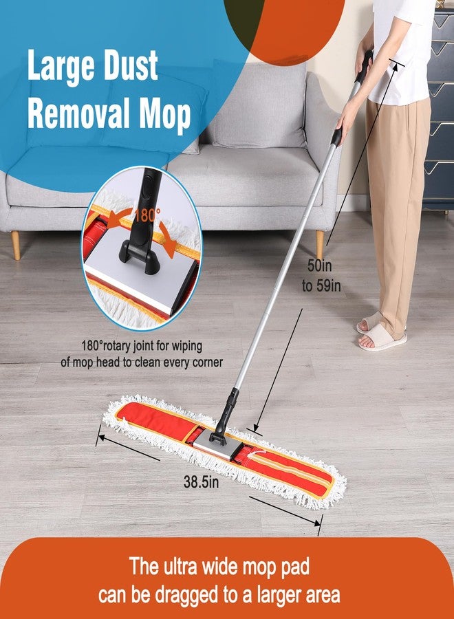 CLEANHOME Heavy-Duty 36" Commercial Dust Mop & Floor Sweeper - Extra Wide Wet/Dry Hardwood Floor Cleaner with 59" Long Handle, Washable Microfiber and Oxford Mop Pad - Image 5