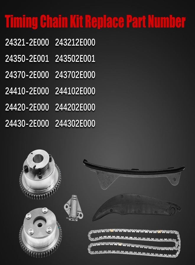 zuverlass 24321-2E000 Timing Chain Kit w/CVVT Gear for 2011-2014 Hyundai Elantra 1.8L, 2012-2013 Kia Soul 2.0L L4 Engine 24350-2E001 24370-2E000 with Guide Tensioner Cam Phaser Sprocket - Image 3