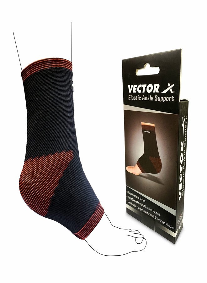 Vector X Foot & Ankle Support/Socks Neoprene Material for Sprained Ankle Compression Sleeve Foot Support for Women & Men Stabilizing for All Type of Sports (Size - M) Color - Black-Red - Image 1