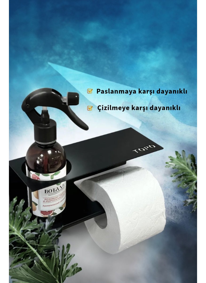 3Art Metal Decorative Metal Adhesive Toilet Roll Holder - Modern Toilet Paper Hanger - Bathroom Holder  - Image 1